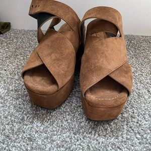 Alexander Wang suede ankle strap platform Sandals 37 1/2